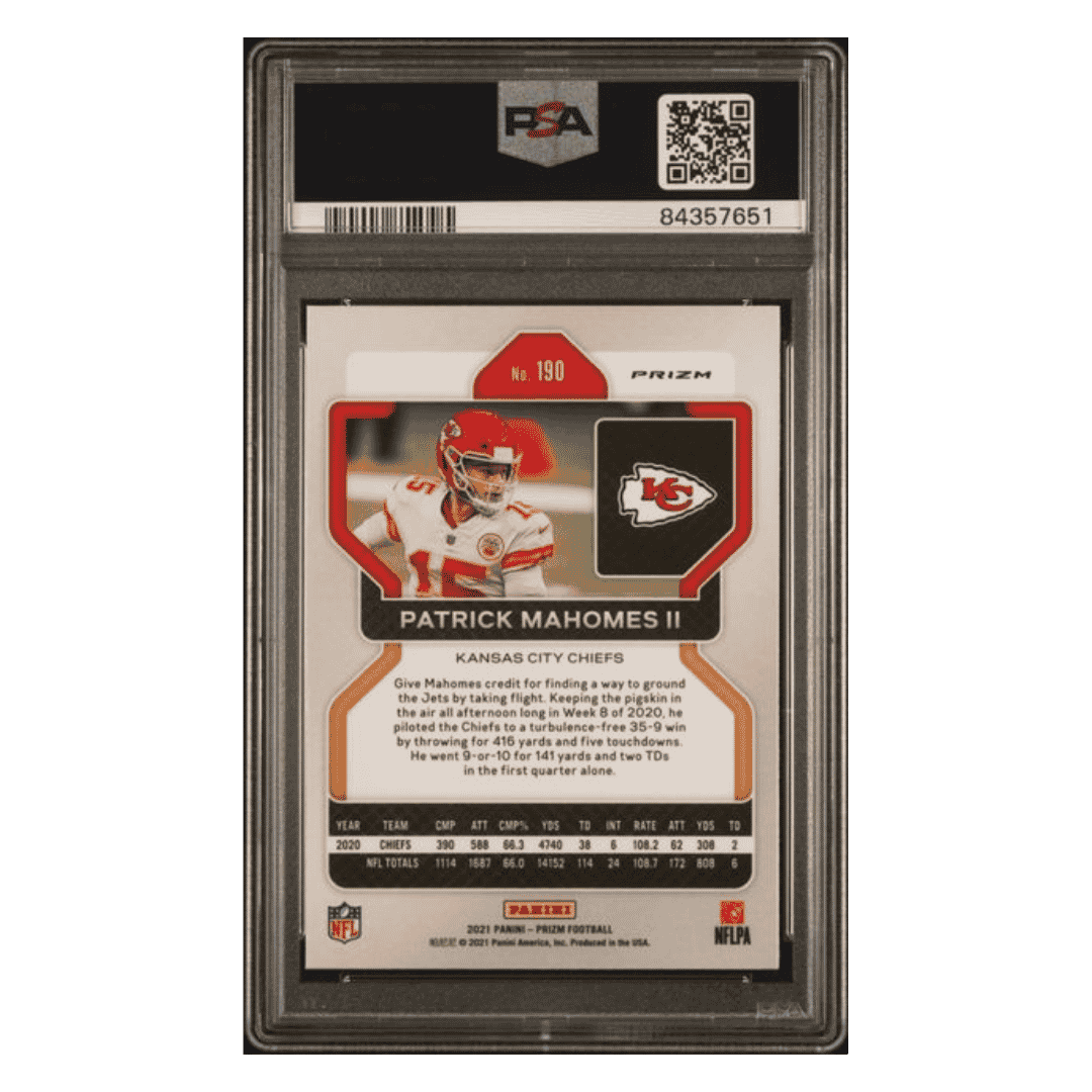 Patrick Mahomes PSA 9 2021 Panini Prizm Red Ice Card #190