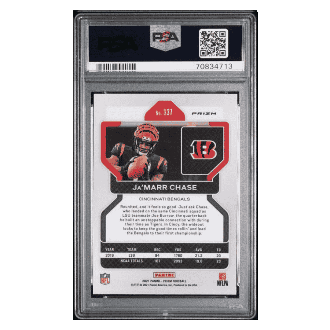 Ja'Marr Chase PSA 10 2021 Panini Prizm Disco Rookie RC Card #337
