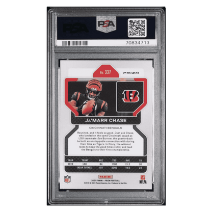 Ja'Marr Chase PSA 10 2021 Panini Prizm Disco Rookie RC Card #337