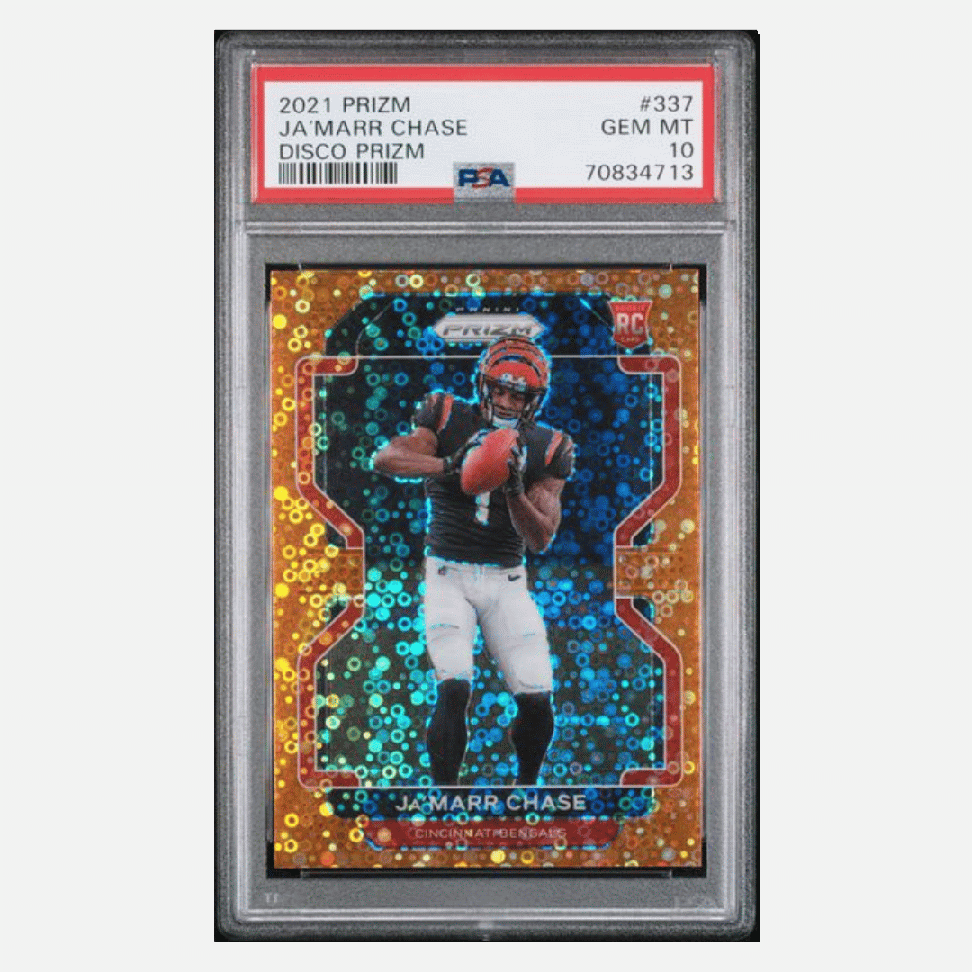 Ja'Marr Chase PSA 10 2021 Panini Prizm Disco Rookie RC Card #337