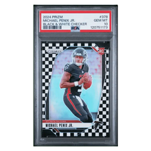 Michael Penix Jr PSA 10 2024 Panini Prizm Black & White Checker Rookie RC SP Card #378