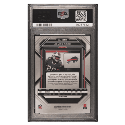 James Cook PSA 10 2022 Panini Prizm Silver Rookie RC Card #319