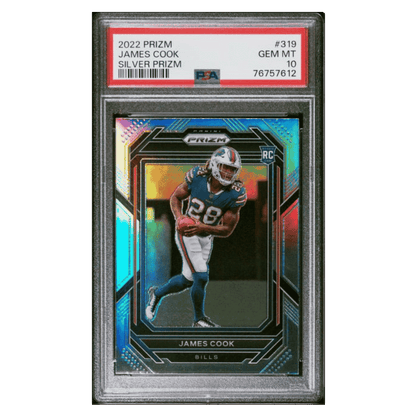 James Cook PSA 10 2022 Panini Prizm Silver Rookie RC Card #319