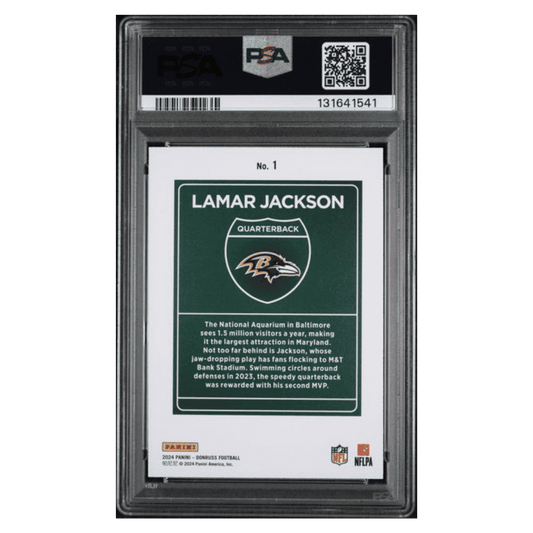 Lamar Jackson PSA 9 2024 Panini Donruss Downtown! Card #1