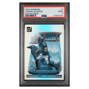 Lamar Jackson PSA 9 2024 Panini Donruss Downtown! Card #1