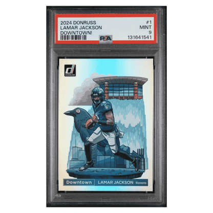 Lamar Jackson PSA 9 2024 Panini Donruss Downtown! Card #1