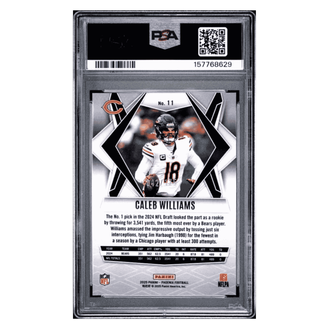 Caleb Williams PSA 9 2025 Panini Phoenix Teal Lava #d/ 175 Card #11