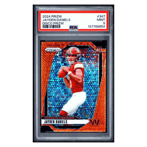 Jayden Daniels PSA 9 2024 Panini Prizm Disco Rookie RC Card #347