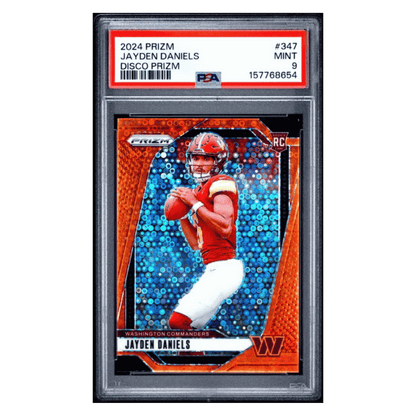 Jayden Daniels PSA 9 2024 Panini Prizm Disco Rookie RC Card #347
