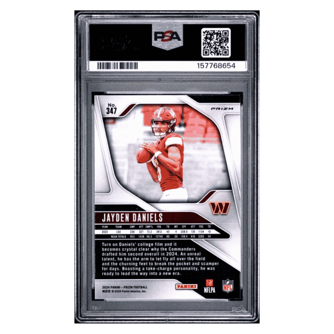 Jayden Daniels PSA 9 2024 Panini Prizm Disco Rookie RC Card #347