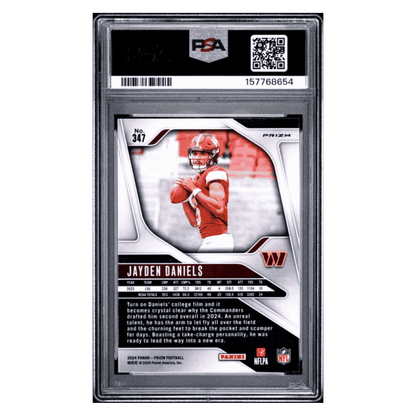 Jayden Daniels PSA 9 2024 Panini Prizm Disco Rookie RC Card #347