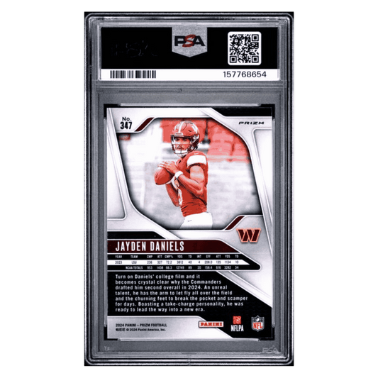 Jayden Daniels PSA 9 2024 Panini Prizm Disco Rookie RC Card #347