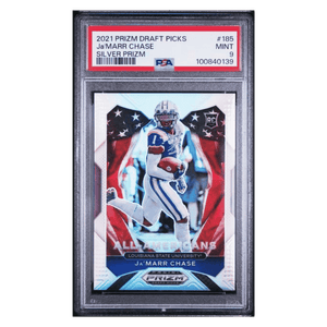 Ja'Marr Chase PSA 9 2021 Panini Prizm Draft Picks Silver Rookie RC Card #185