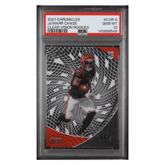 Ja'Marr Chase PSA 10 2021 Panini Chronicles Clear Vision Rookie RC Card #CVR-5