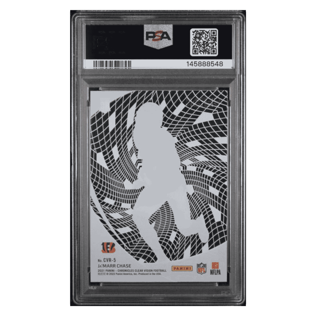 Ja'Marr Chase PSA 10 2021 Panini Chronicles Clear Vision Rookie RC Card #CVR-5