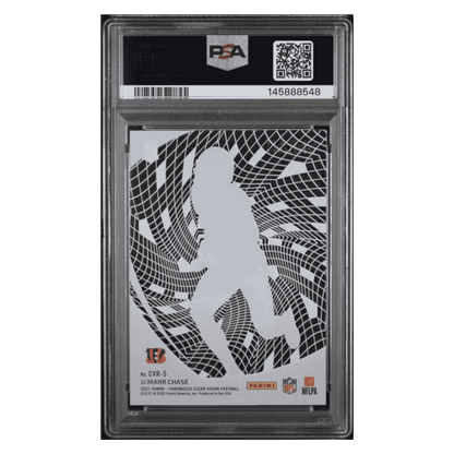 Ja'Marr Chase PSA 10 2021 Panini Chronicles Clear Vision Rookie RC Card #CVR-5