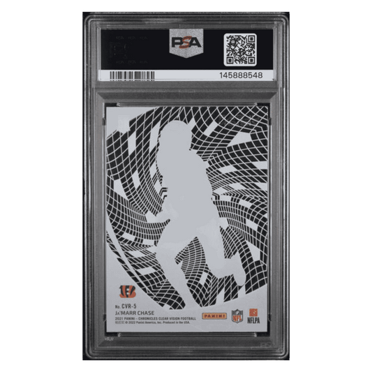 Ja'Marr Chase PSA 10 2021 Panini Chronicles Clear Vision Rookie RC Card #CVR-5