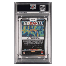 Justin Herbert PSA 9 2023 Panini Spectra Infrared- Neon Splatter #d/ 8 Card #IJHE