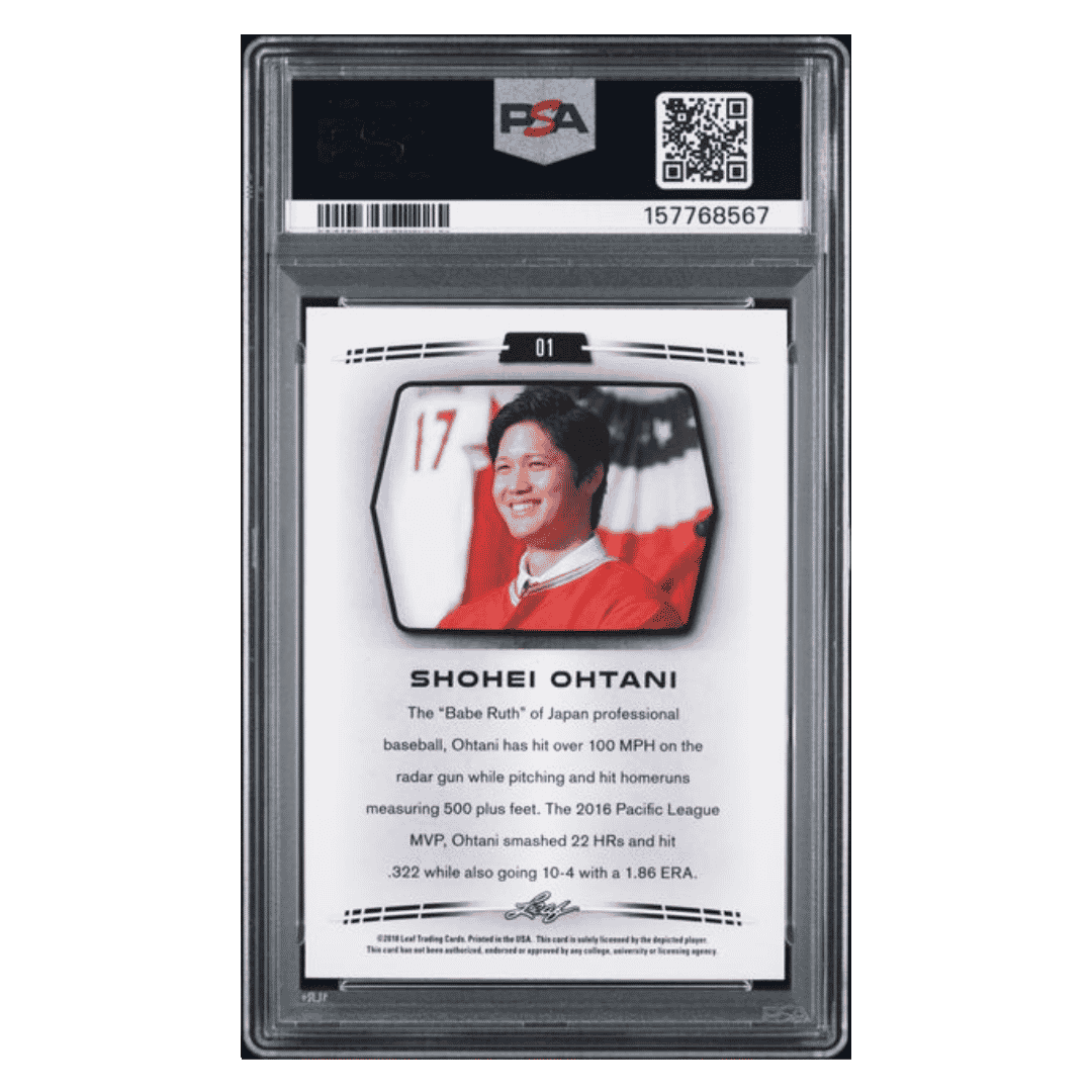Shohei Ohtani PSA 8 2018 Leaf Card #01