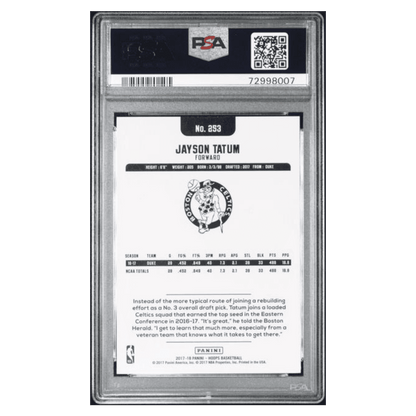 Jayson Tatum PSA 9 2017 Panini Hoops Rookie RC Card #253