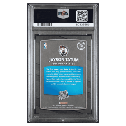 Jayson Tatum PSA 9 2017 Panini Donruss Rated Rookie RC Card #198