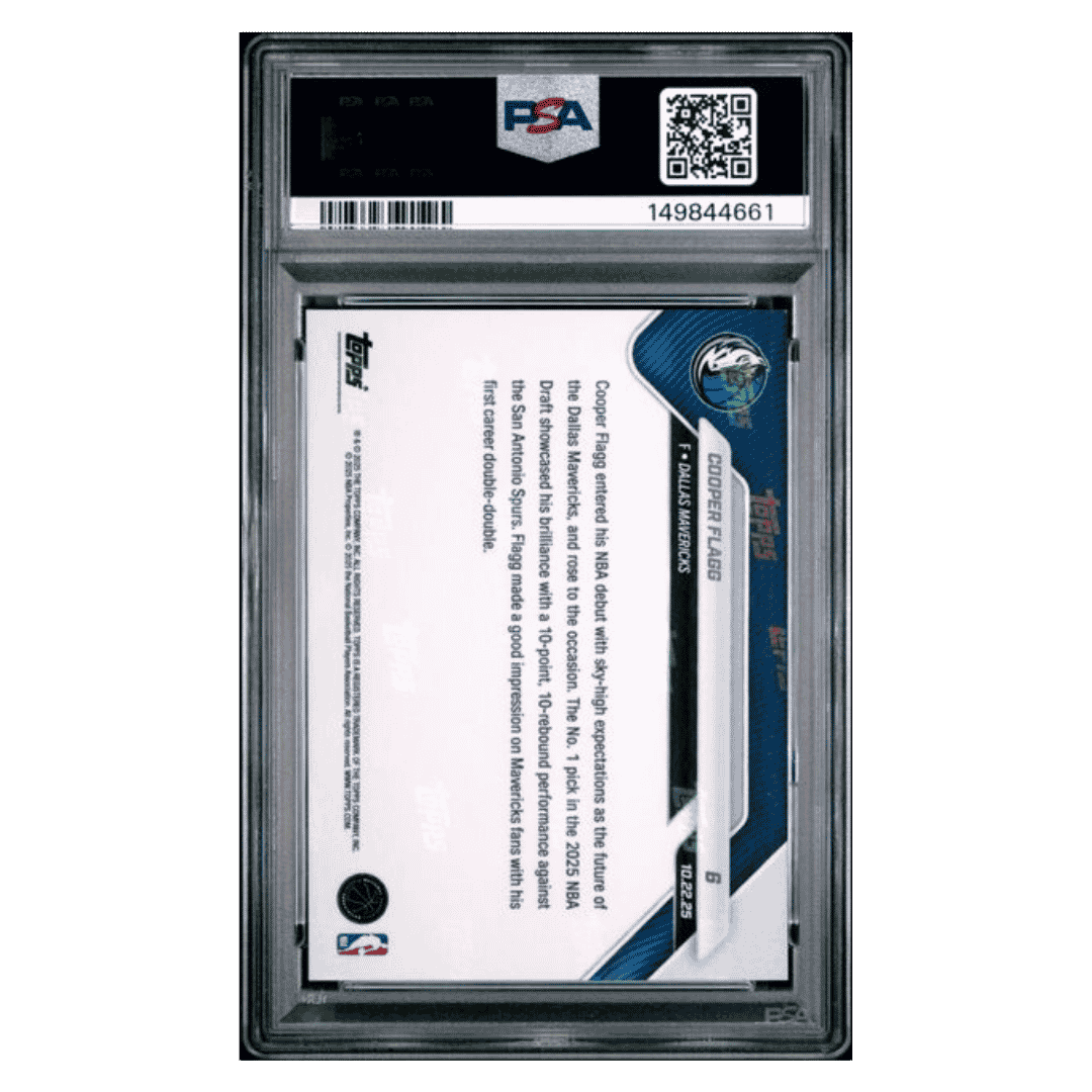Cooper Flagg PSA 10 2025 Topps Now Rookie RC Card #6