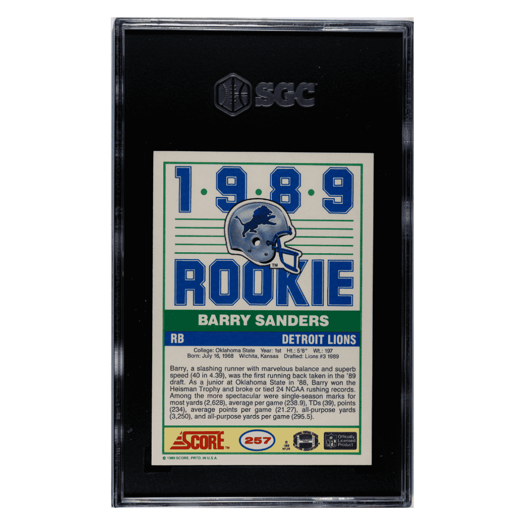 Barry Sanders SGC 8.5 1989 Score Card #257