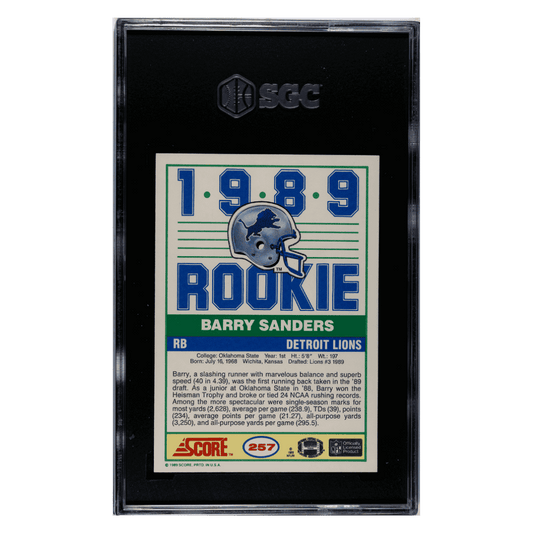 Barry Sanders SGC 8.5 1989 Score Card #257