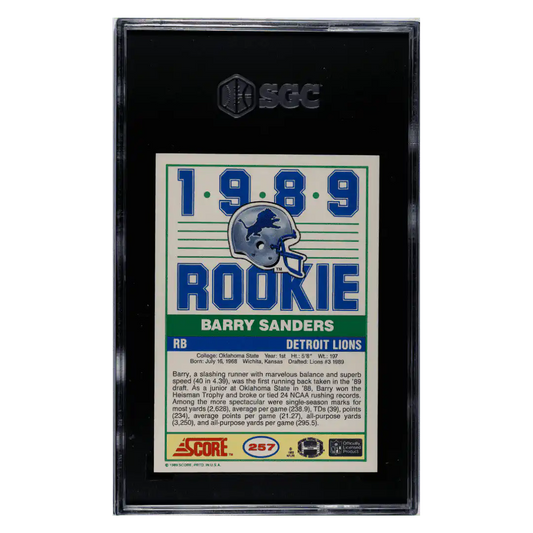 Barry Sanders SGC 8.5 1989 Score Card #257