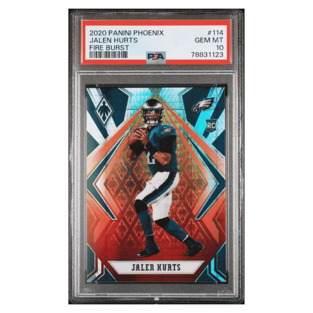 Jalen Hurts PSA 10 2020 Panini Phoenix Fire Burst Rookie RC Card #114