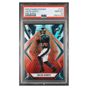 Jalen Hurts PSA 10 2020 Panini Phoenix Fire Burst Rookie RC Card #114