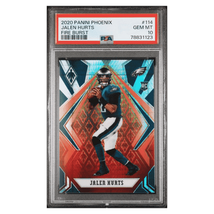 Jalen Hurts PSA 10 2020 Panini Phoenix Fire Burst Rookie RC Card #114