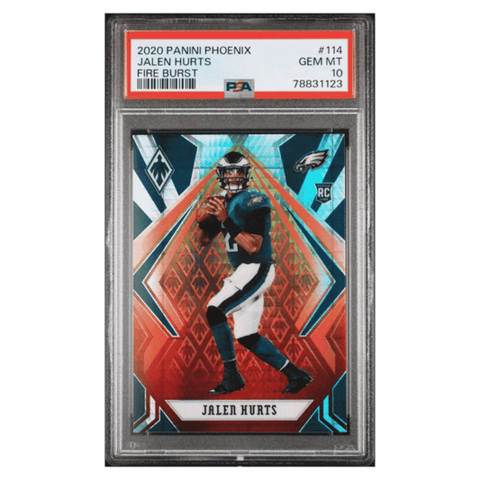 Jalen Hurts PSA 10 2020 Panini Phoenix Fire Burst Rookie RC Card #114