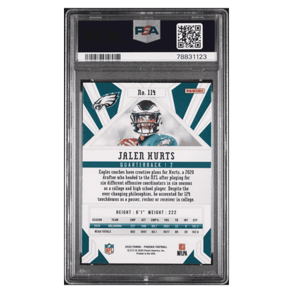 Jalen Hurts PSA 10 2020 Panini Phoenix Fire Burst Rookie RC Card #114