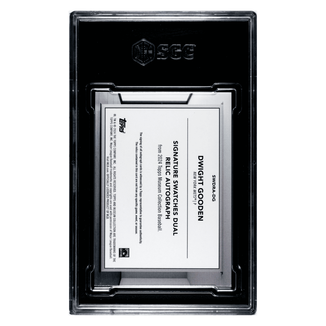 Dwight Gooden SGC 6 2024 Topps Museum Collection Signature Swatches Dual Relic Autograph #d/ 299 Card #SWDRA-DG