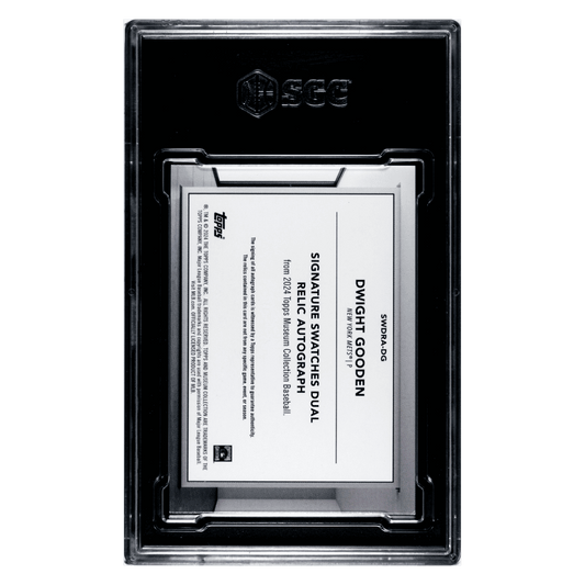 Dwight Gooden SGC 6 2024 Topps Museum Collection Signature Swatches Dual Relic Autograph #d/ 299 Card #SWDRA-DG