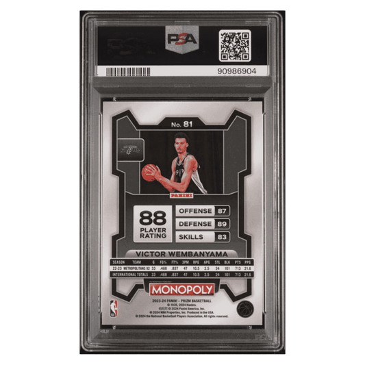 Victor Wembanyama PSA 10 2023 Panini Prizm Monopoly Rookie RC Card #81