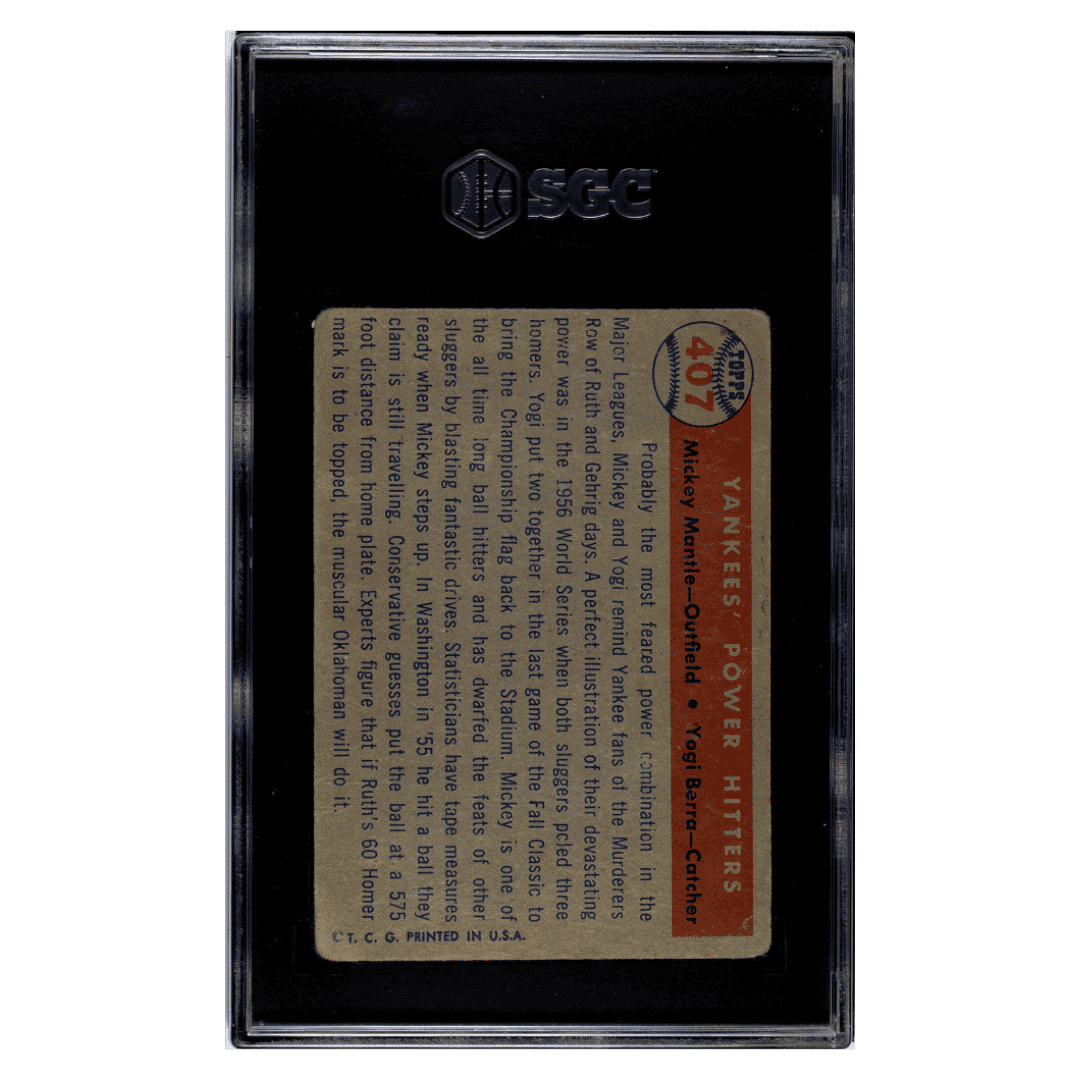 Yankee's Power Hitters SGC 1 1957 Topps Card #407