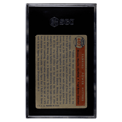 Yankee's Power Hitters SGC 1 1957 Topps Card #407