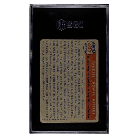 Yankee's Power Hitters SGC 1 1957 Topps Card #407