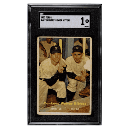 Yankee's Power Hitters SGC 1 1957 Topps Card #407