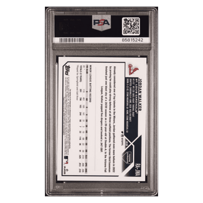 Jordan Walker PSA 10 2023 Topps Chrome Rookie Autograph Purple Speckle RC #d/ 299 Card #RAJWA