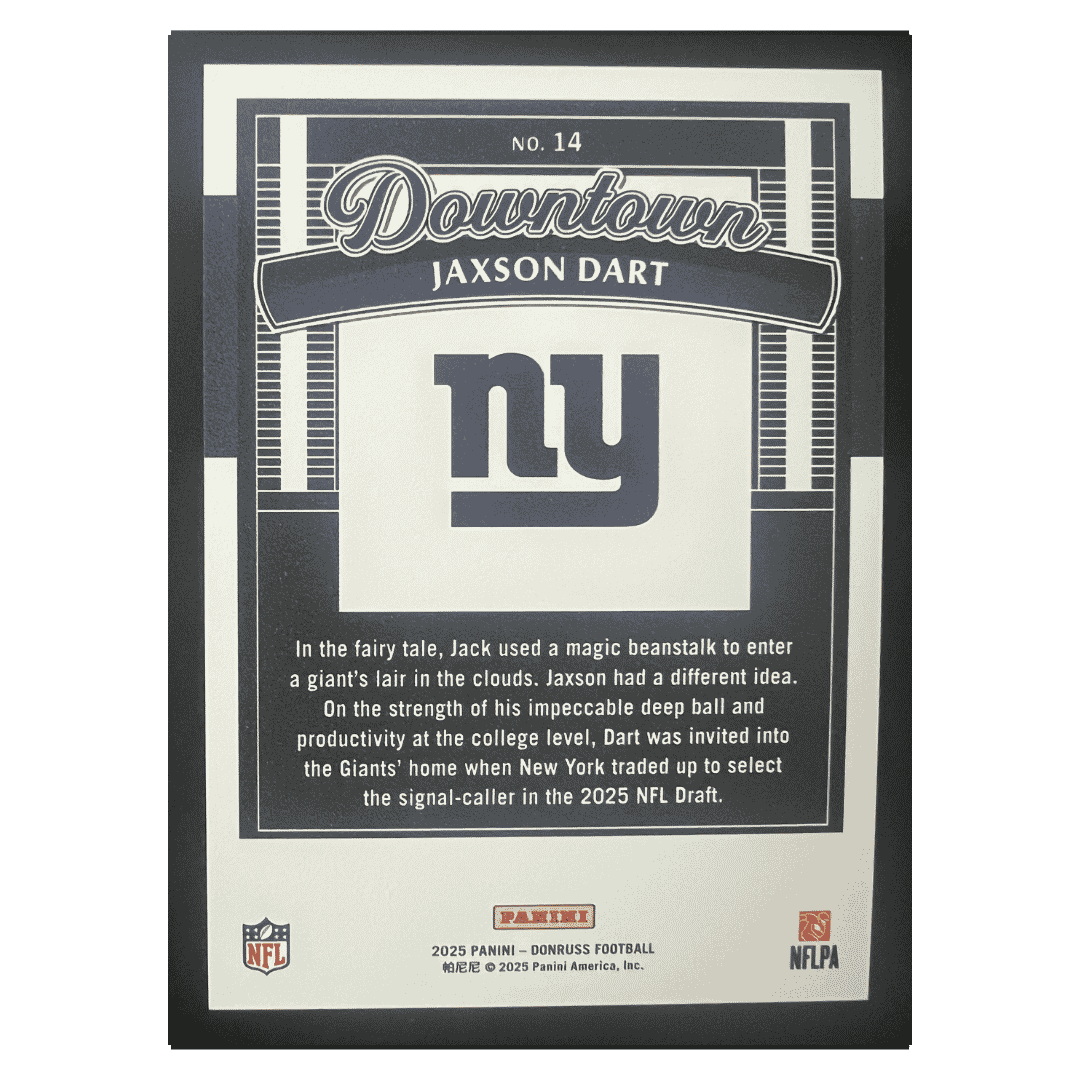 Jaxson Dart 2025 Panini Donruss Rookie RC Card #14