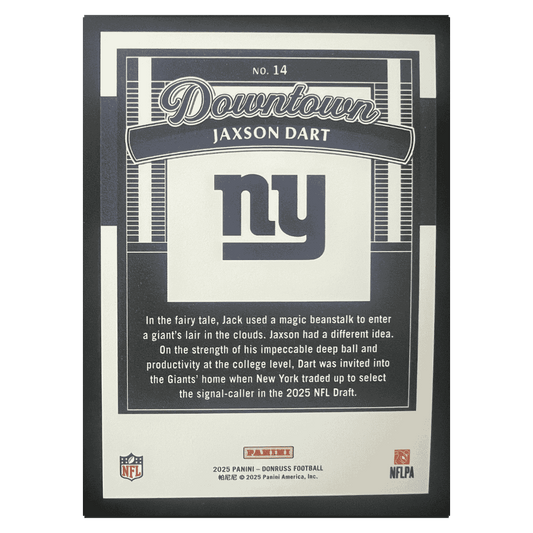 Jaxson Dart 2025 Panini Donruss Rookie RC Card #14