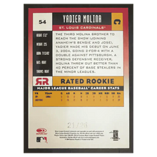 Yadier Molina 2005 Donruss 25th Anniversary Rated Rookie RC #d/ 25 Card #54