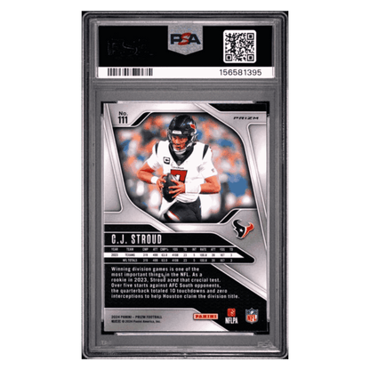 CJ Stroud PSA 9 2024 Panini Prizm Red Sparkle Card #111