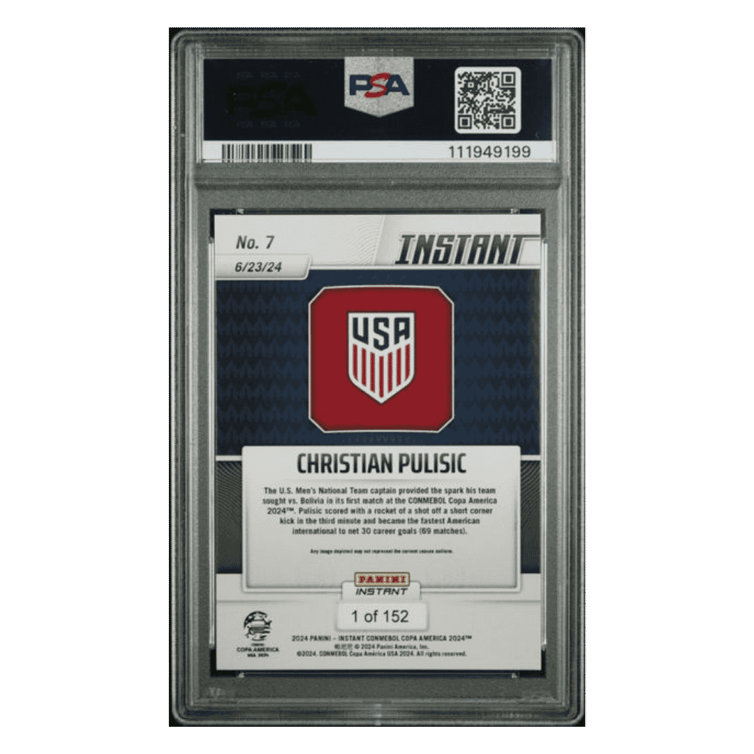 Christian Pulisic PSA 9 2024 Panini Instant Copa America #d/ 152 Card #7