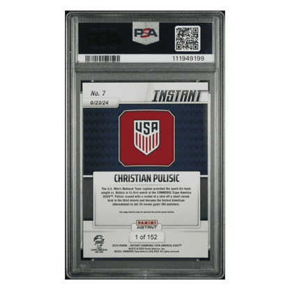 Christian Pulisic PSA 9 2024 Panini Instant Copa America #d/ 152 Card #7