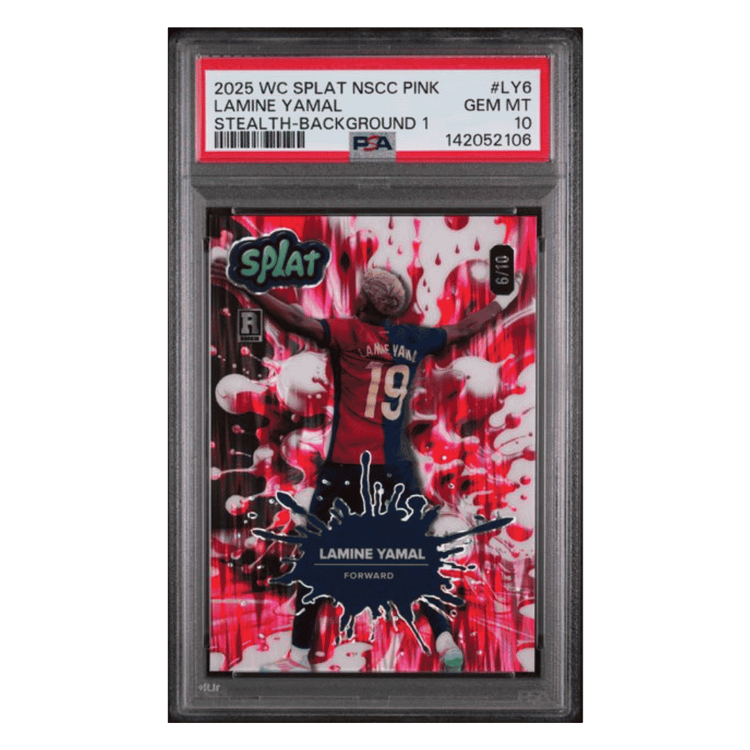 Lamine Yamal PSA 10 2025 Wild Card Splat NSCC Pink Stealth Blackground 1 #d/ 10 Card #LY6