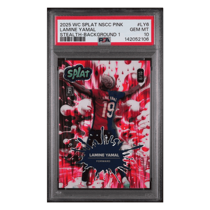 Lamine Yamal PSA 10 2025 Wild Card Splat NSCC Pink Stealth Blackground 1 #d/ 10 Card #LY6